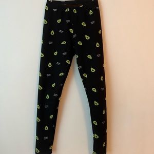 SOLD “Avocado Addict” Just Cozy fleece lined leggings